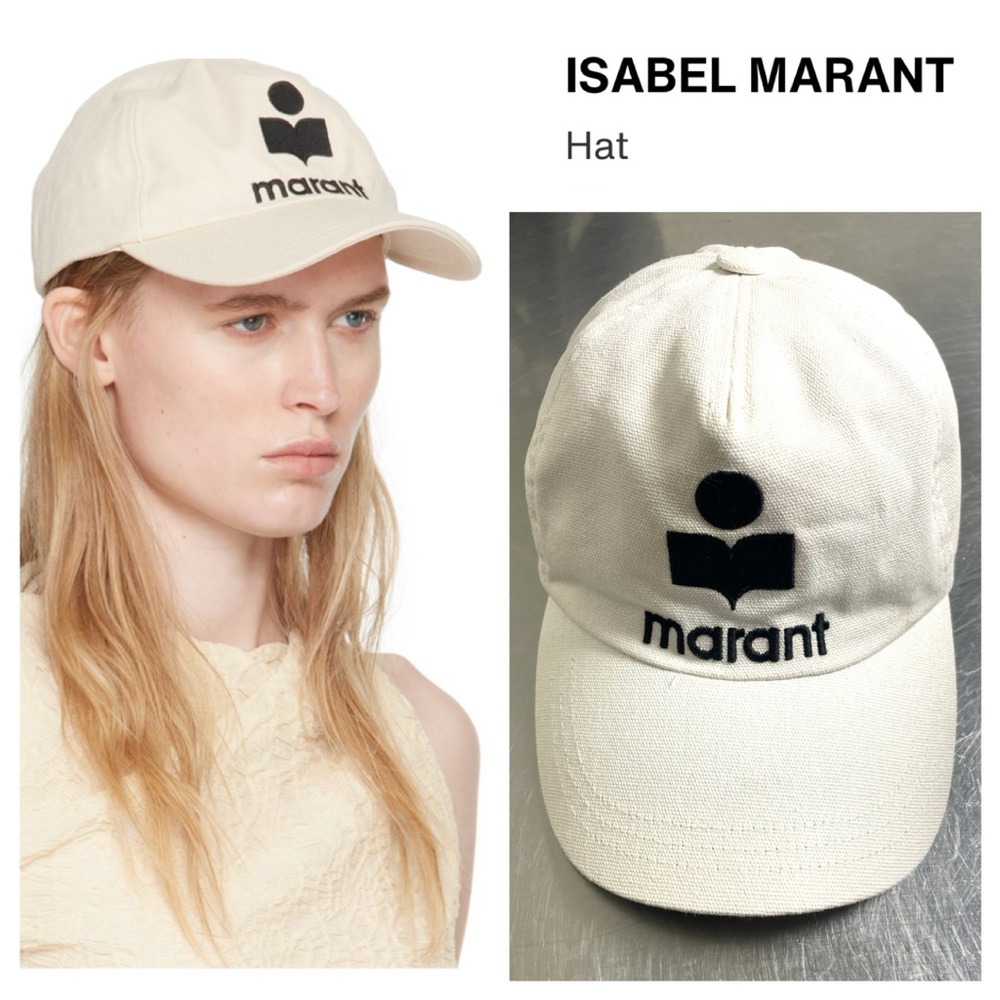 ISABEL MARANT Unisex Ecru & Black Tyronyh Cap With Embroidered MARANT Logo
